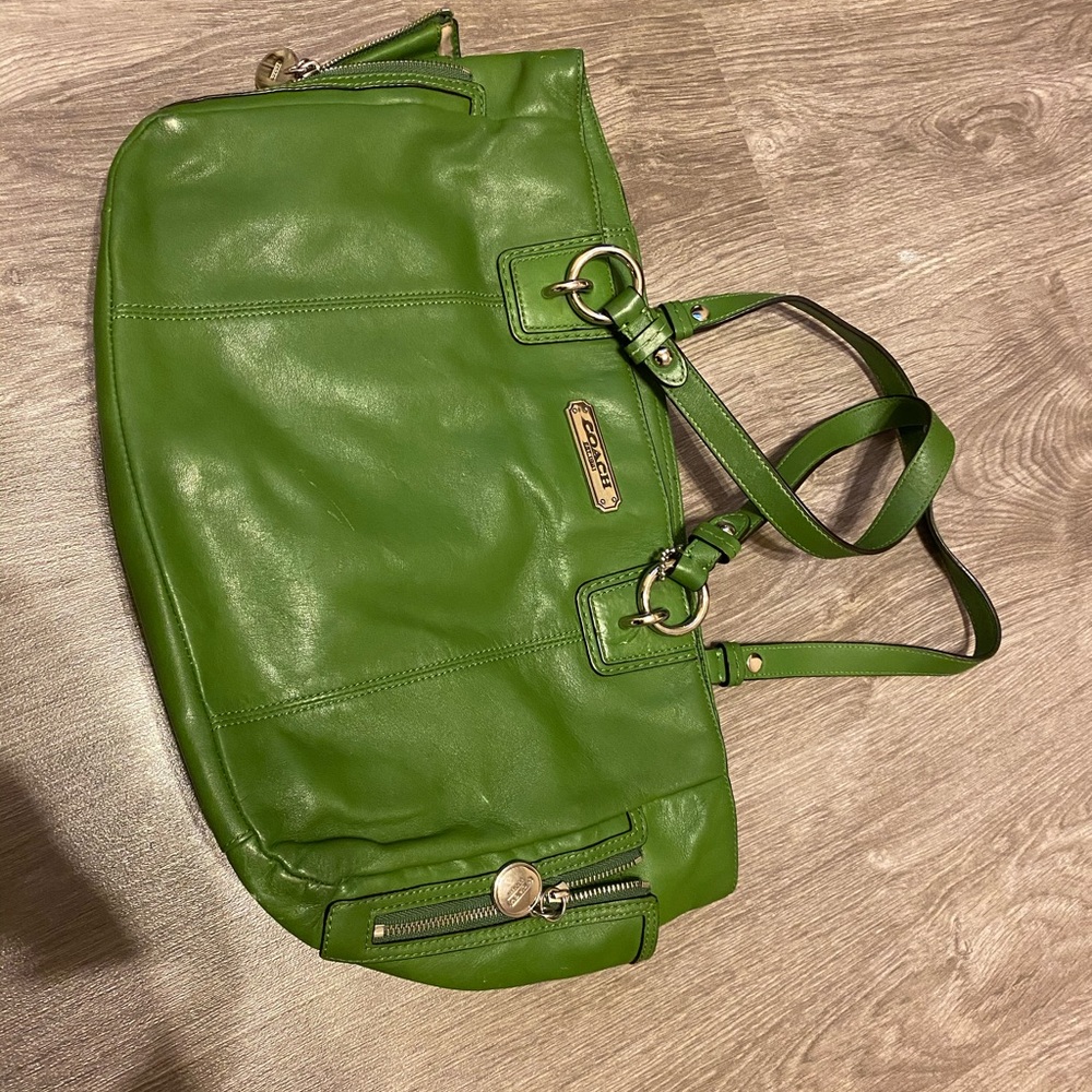 Green coach bag